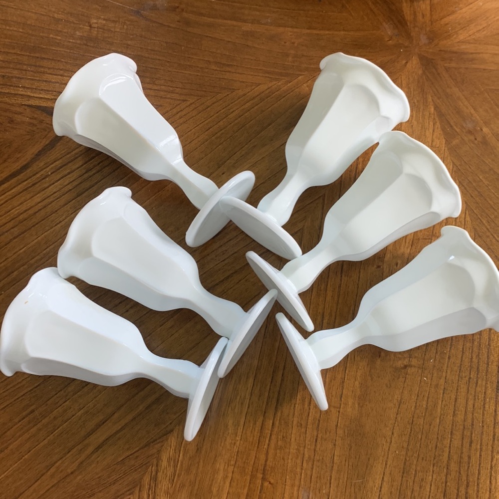 Tulip Milk Glass MCM Wine Glasses set 6